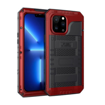 For iPhone 13 Pro Max Shockproof Waterproof Dustproof Metal + Silicone Phone Case with Screen Protector (Red) - iPhone 13 Pro Max Cases by buy2fix | Online Shopping UK | buy2fix