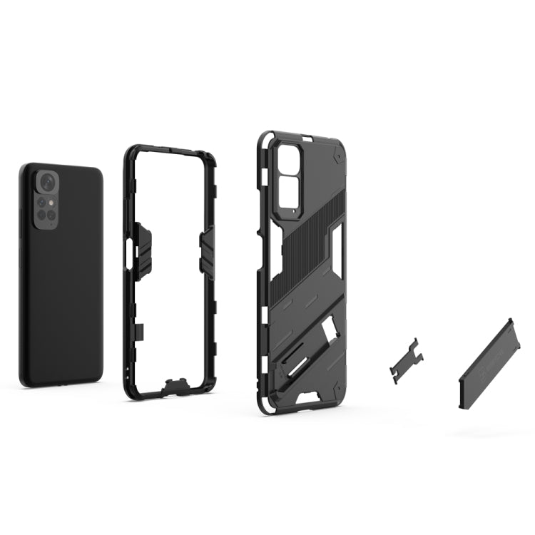 For Xiaomi Redmi Note 11 / Note 11S Global Punk Armor 2 in 1 PC + TPU Shockproof Phone Case with Invisible Holder(White) - Xiaomi Cases by buy2fix | Online Shopping UK | buy2fix