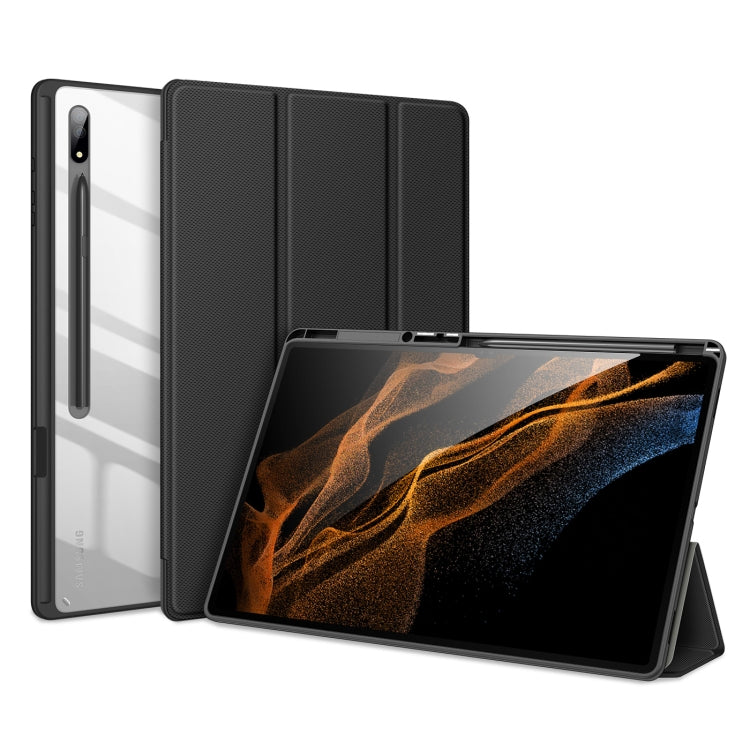 For Samsung Galaxy Tab S8 Ultra DUX DUCIS TOBY Series Horizontal Flip Leather Tablet Case(Black) - Galaxy Tab S8 Ultra Cases by DUX DUCIS | Online Shopping UK | buy2fix