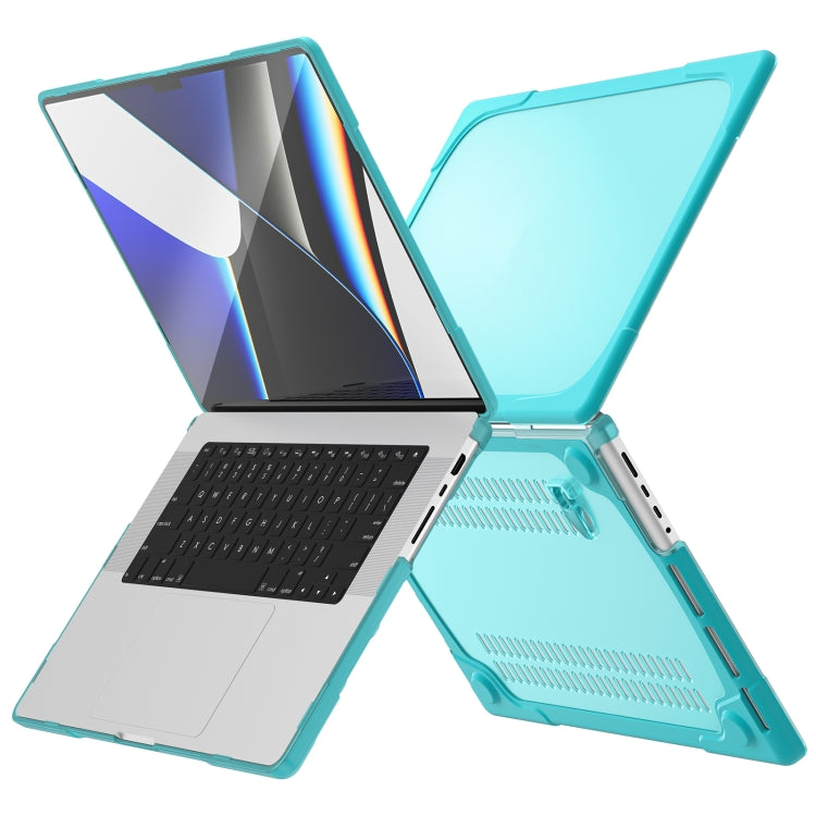 TPU + PC Two-color Anti-fall Laptop Protective Case For MacBook Pro 16.2 inch A2485 2021(Light Blue) - MacBook Pro Cases by buy2fix | Online Shopping UK | buy2fix