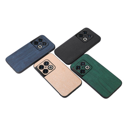 For OnePlus 10 Pro 5G Wood Texture PU Phone Case(Black) - Mobile Accessories by buy2fix | Online Shopping UK | buy2fix