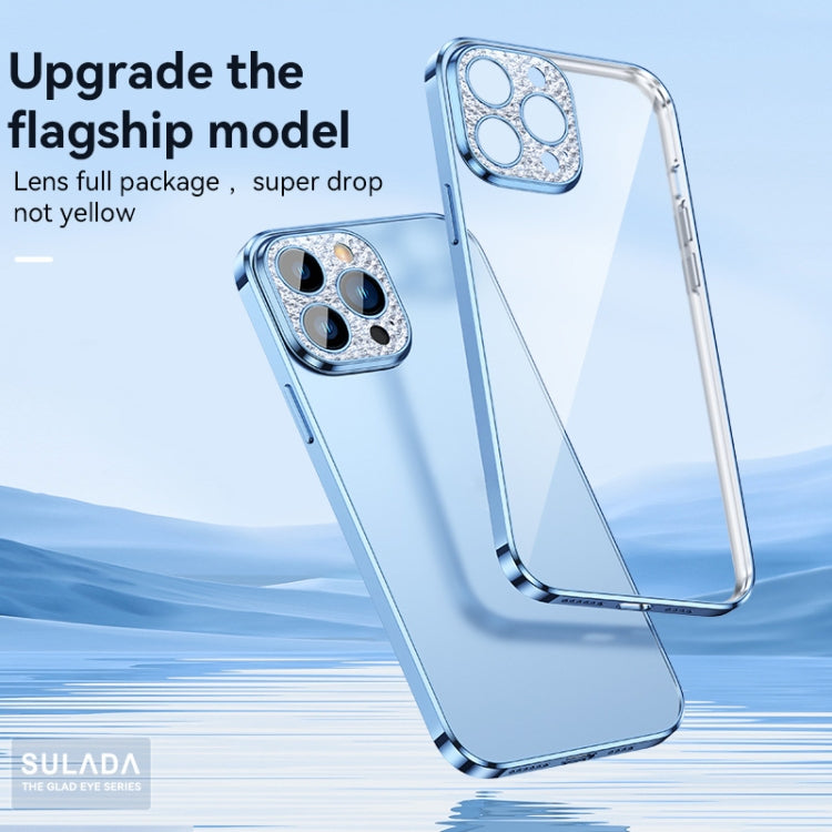 For iPhone 13 Pro Max SULADA Diamond Lens Protector Plated Frosted Case (Sierra Blue) - iPhone 13 Pro Max Cases by SULADA | Online Shopping UK | buy2fix