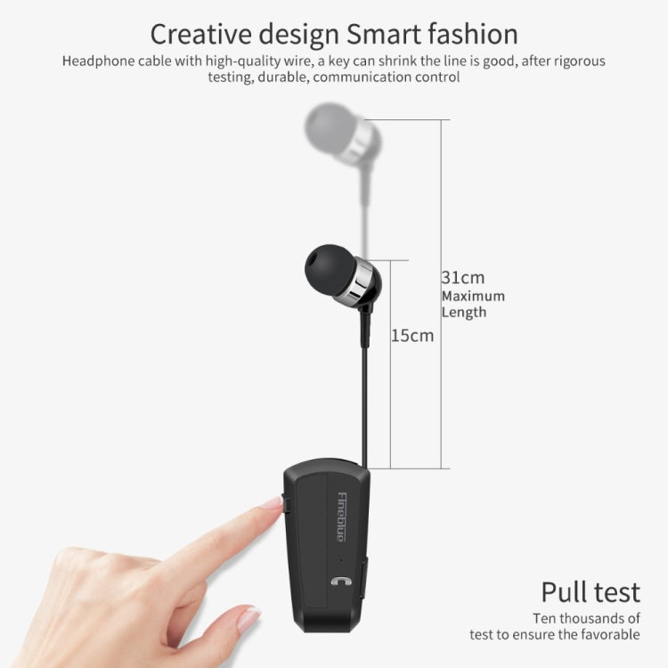 Fineblue F990 CVC6.0 Noise Reduction Lavalier Bluetooth Earphone, Support Vibration Reminder(Black) - Bluetooth Earphone by Fineblue | Online Shopping UK | buy2fix