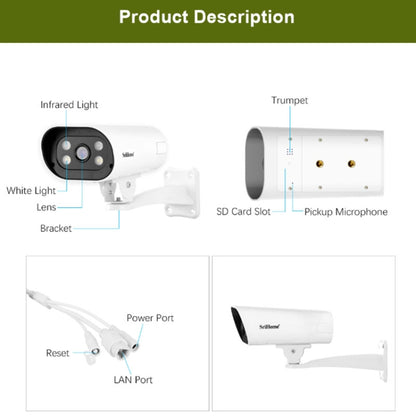 SriHome SH037B 4MP Full Color Night Vision IP66 Waterproof Bullet Camera, POE Version, US Plug - Security by SriHome | Online Shopping UK | buy2fix