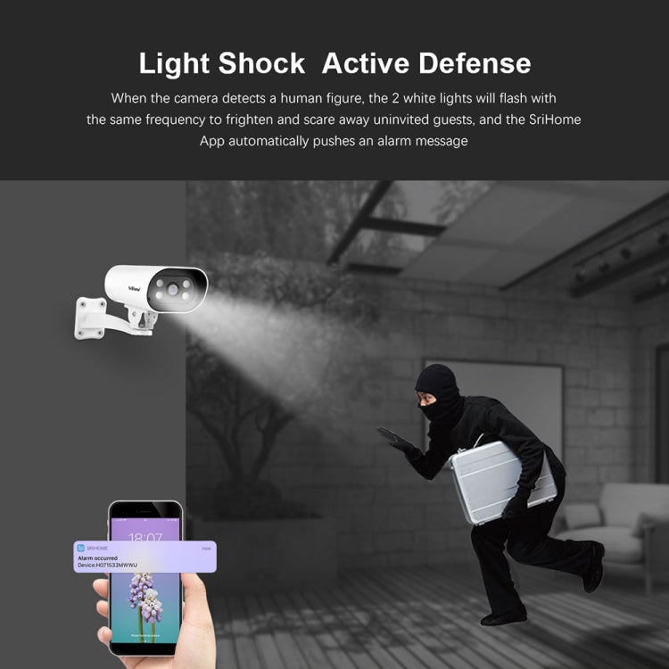 SriHome SH037B 4MP Full Color Night Vision IP66 Waterproof Bullet Camera, POE Version, US Plug - Security by SriHome | Online Shopping UK | buy2fix