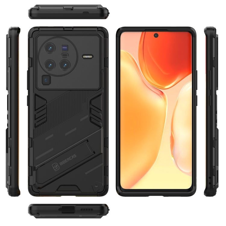 For vivo X80 Pro Punk Armor PC + TPU Phone Case with Holder(Black) - OPPO & vivo Accessories by buy2fix | Online Shopping UK | buy2fix