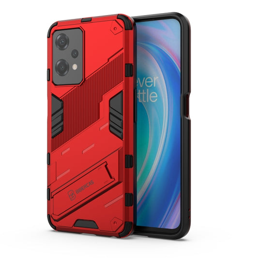 For OnePlus Nord CE 2 Lite 5G/Realme 9 Pro Punk Armor 2 in 1 Shockproof Phone Case with Invisible Holder(Red) - OnePlus Cases by buy2fix | Online Shopping UK | buy2fix