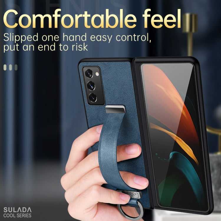 For Samsung Galaxy Z Fold2 SULADA Cool Series PC + Leather Texture Skin Feel Shockproof Phone Case(Brown) - Galaxy Phone Cases by SULADA | Online Shopping UK | buy2fix