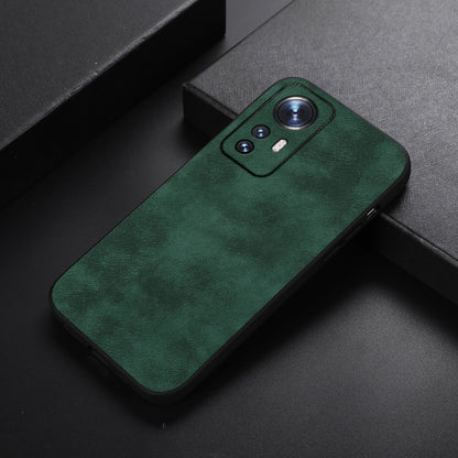 For Xiaomi 12 Pro Morocco Texture PU Shockproof Phone Case(Green) - Xiaomi Accessories by buy2fix | Online Shopping UK | buy2fix