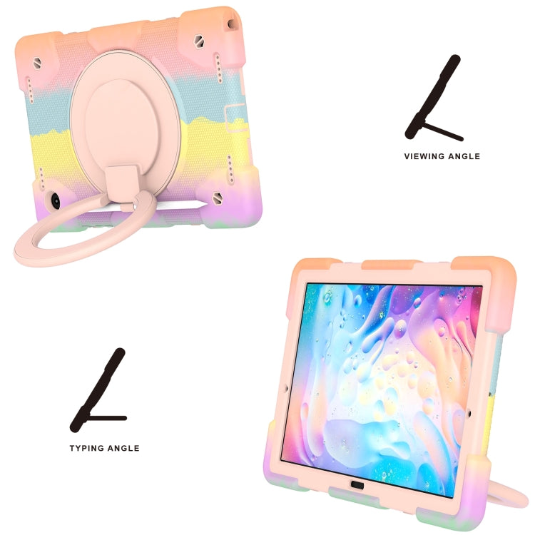 For Samsung Galaxy Tab A8 10.5 2021 Silicone + PC Full Body Protection Tablet Case With Holder & Strap(Colorful Rose Gold) - Other Galaxy Tab PC by buy2fix | Online Shopping UK | buy2fix