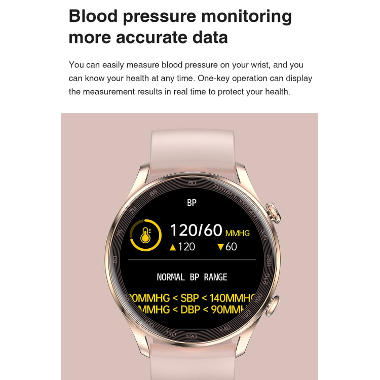 AK32 1.36 inch IPS Touch Screen Smart Watch, Support Bluetooth Calling/Blood Oxygen Monitoring,Style: Steel Watch Band(Gold) - Smart Wear by buy2fix | Online Shopping UK | buy2fix