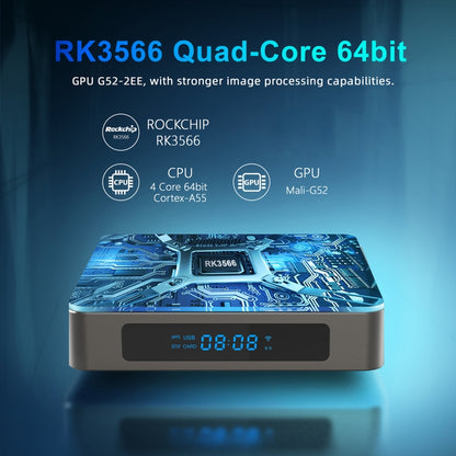 X96 X6 8K Smart TV BOX Android 11.0 Media Player, RK3566 Quad Core ARM Cortex A55, RAM: 4GB, ROM: 32GB, Plug Type:UK Plug - Consumer Electronics by buy2fix | Online Shopping UK | buy2fix