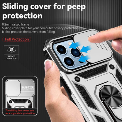 For iPhone 14 Pro Sliding Camshield Holder Phone Case(Silver) - Apple Accessories by buy2fix | Online Shopping UK | buy2fix