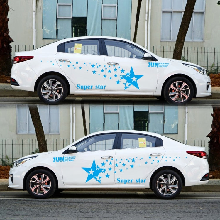2 PCS/Set D-207 Star Pattern Car Modified Decorative Sticker(Blue) - In Car by buy2fix | Online Shopping UK | buy2fix