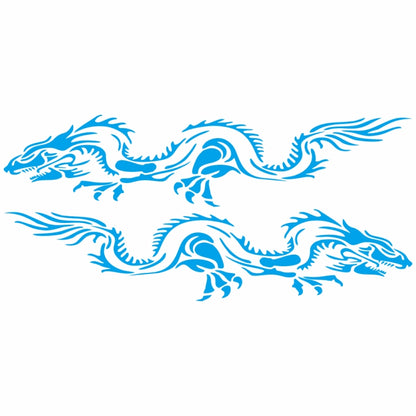 2 PCS/Set D-418 Dragon Totem Tribe Pattern Car Modified Decorative Sticker(Blue) - In Car by buy2fix | Online Shopping UK | buy2fix