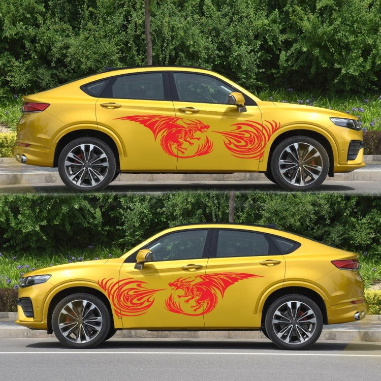 2 PCS/Set D-498 Pterosaur Spitfire Pattern Car Modified Decorative Sticker(Red) - In Car by buy2fix | Online Shopping UK | buy2fix