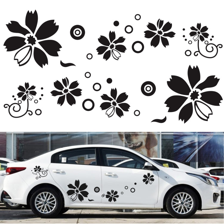 2 PCS/Set D-510 Flowers Pattern Car Modified Decorative Sticker(Yellow) - In Car by buy2fix | Online Shopping UK | buy2fix