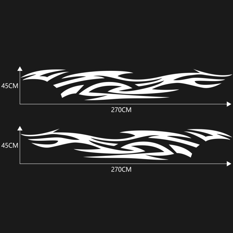 2 PCS/Set D-521 Fire Totem Pattern Car Modified Decorative Sticker(White) - In Car by buy2fix | Online Shopping UK | buy2fix