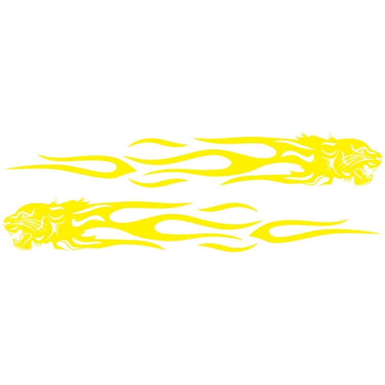 2 PCS/Set D-815 Flame Lion Pattern Car Modified Decorative Sticker(Yellow) - In Car by buy2fix | Online Shopping UK | buy2fix