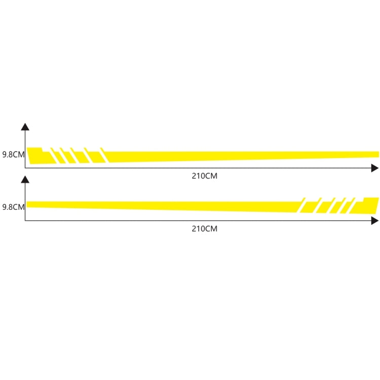 2 PCS/Set D-854 Stripe Pattern Car Modified Decorative Sticker(Yellow) - In Car by buy2fix | Online Shopping UK | buy2fix