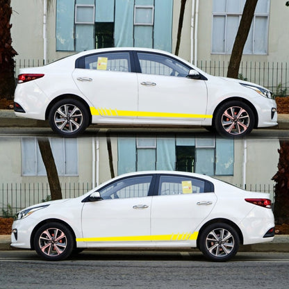 2 PCS/Set D-854 Stripe Pattern Car Modified Decorative Sticker(Yellow) - In Car by buy2fix | Online Shopping UK | buy2fix