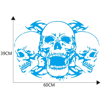 D-923 Three Skulls Pattern Car Modified Decorative Sticker(Blue) - In Car by buy2fix | Online Shopping UK | buy2fix