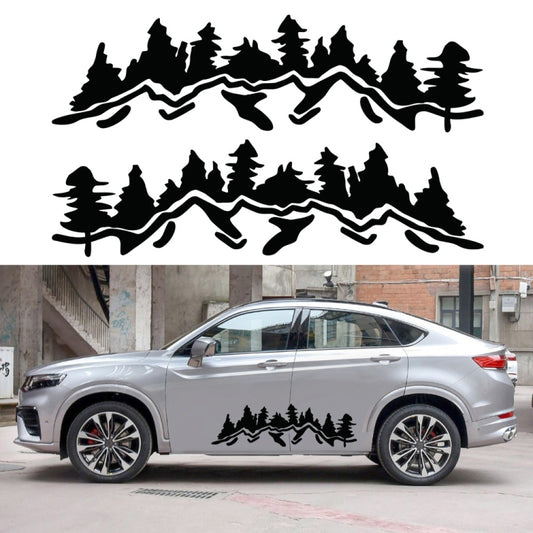2 PCS/Set D-924 Mountain Woods Pattern Car Modified Decorative Sticker(Black) - In Car by buy2fix | Online Shopping UK | buy2fix