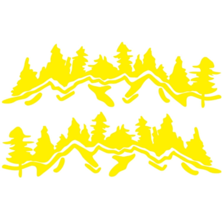 2 PCS/Set D-924 Mountain Woods Pattern Car Modified Decorative Sticker(Yellow) - In Car by buy2fix | Online Shopping UK | buy2fix