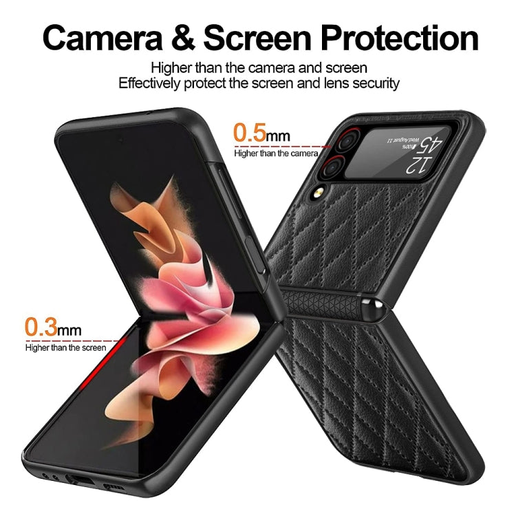 For Samsung Galaxy Z Flip4 Diamond Lattice Hinge Phone Case(Purple) - Galaxy Z Flip4 5G Cases by buy2fix | Online Shopping UK | buy2fix