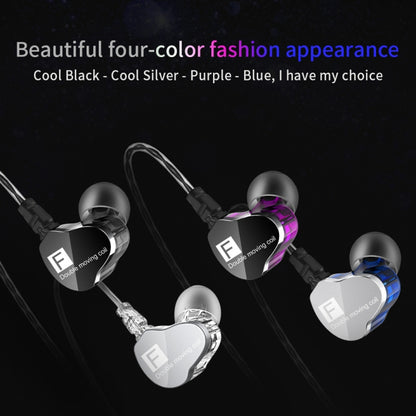 QKZ F910 In-Ear Subwoofer Dual Dynamic Earphone(Purple) - In Ear Wired Earphone by QKZ | Online Shopping UK | buy2fix