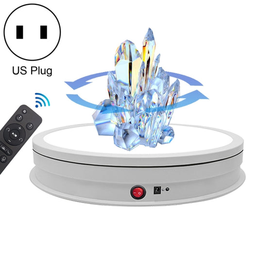 42cm LED Light Electric Rotating Display Stand Turntable, Power Plug:US Plug(White) - Camera Accessories by buy2fix | Online Shopping UK | buy2fix