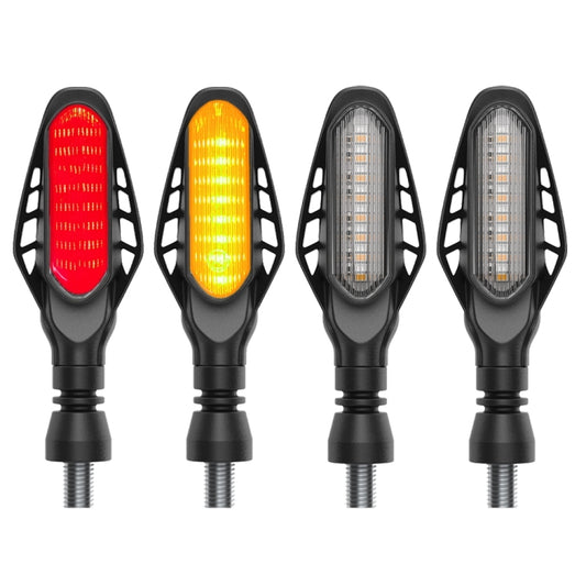 4 PCS Modified Motorcycle 16LEDs Brake Turn Tail Light, Transparent Shell(Red Light + Yellow Light) - In Car by buy2fix | Online Shopping UK | buy2fix