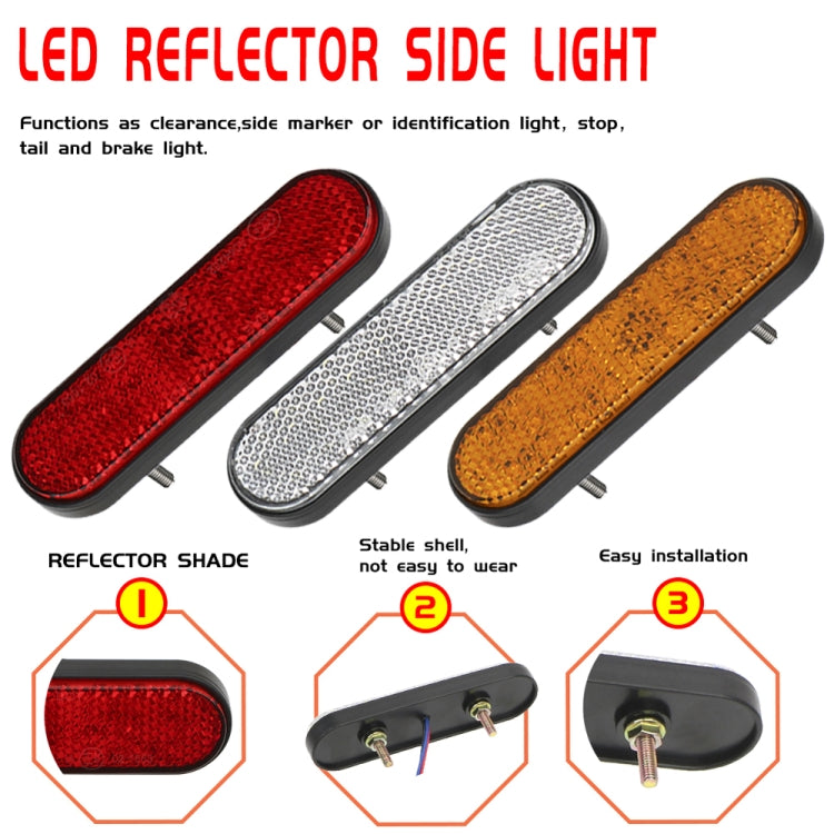 2 PCS 24LED Reflector Brake Light Turn Signal Light(Yellow Shell Yellow Light) - In Car by buy2fix | Online Shopping UK | buy2fix