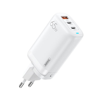 REMAX RP-U55 Territory Series 65W USB+Dual USB-C / Type-C Interface Fast Charger, Specification:EU Plug(White) - Apple Accessories by REMAX | Online Shopping UK | buy2fix