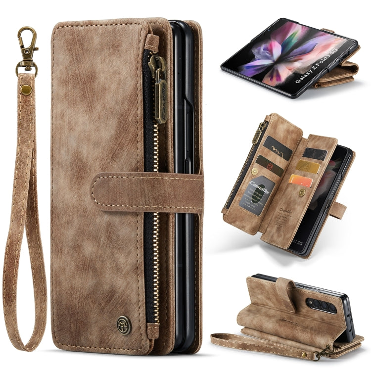 For Samsung Galaxy Z Fold4 5G CaseMe C30 Multifunctional Phone Leather Phone Case(Brown) - Samsung Accessories by buy2fix | Online Shopping UK | buy2fix