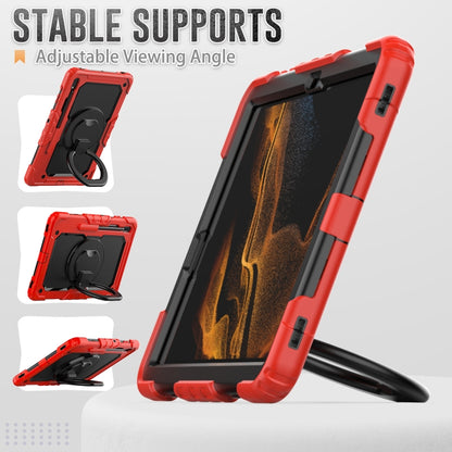 For Samsung Galaxy Tab S8+ / S7+ Bracelet Holder Silicone + PC Tablet Case(Red) - Galaxy Tab S8+ Cases by buy2fix | Online Shopping UK | buy2fix