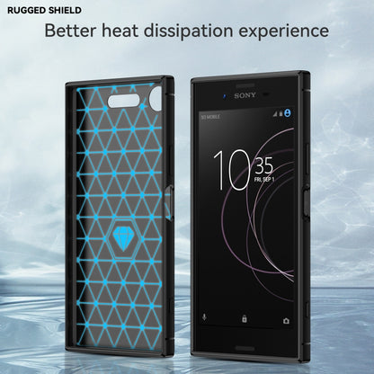 For Sony Xperia XZ1 Brushed Texture Carbon Fiber TPU Phone Case(Black) - Mobile Accessories by buy2fix | Online Shopping UK | buy2fix