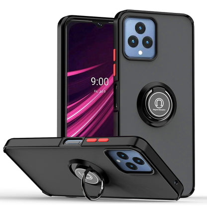 For T-Mobile REVVL 6 5G Q Shadow 1 Series TPU + PC Phone Case with Ring(Black+Red) - More Brand by buy2fix | Online Shopping UK | buy2fix