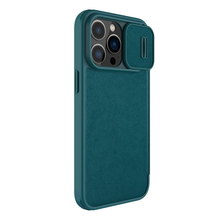 For iPhone 14 Pro Max NILLKIN QIN Series Pro Leather Phone Case(Green) - iPhone 14 Pro Max Cases by NILLKIN | Online Shopping UK | buy2fix