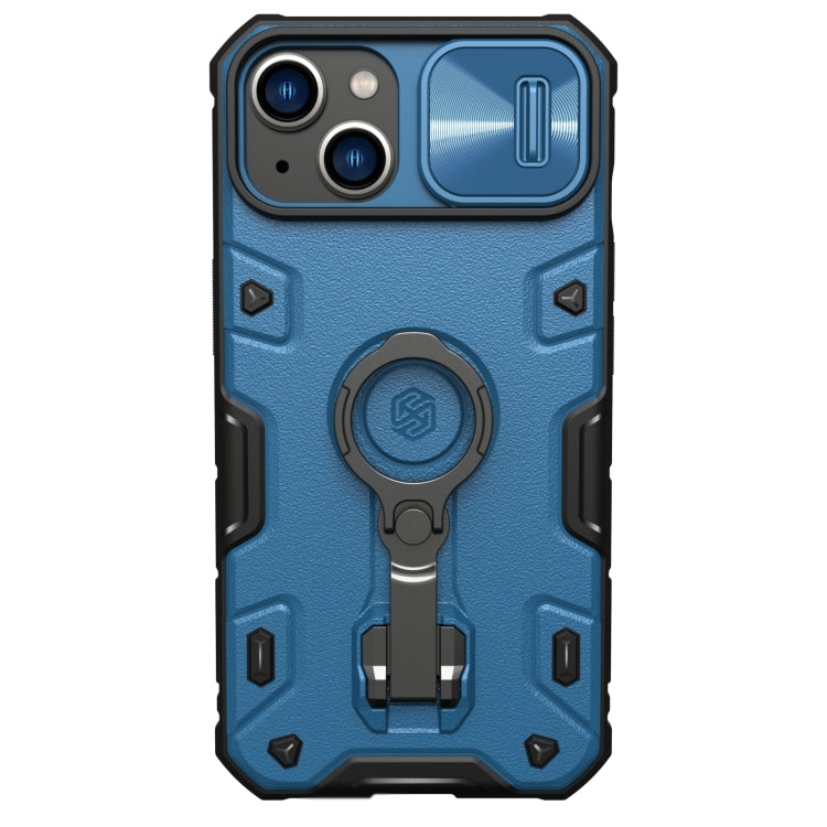 For iPhone 14 NILLKIN Shockproof CamShield Armor Protective Case(Blue) - iPhone 14 Cases by NILLKIN | Online Shopping UK | buy2fix