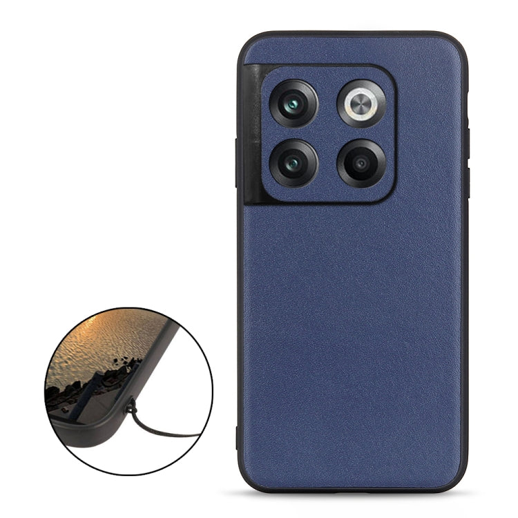 For OnePlus Ace Pro / 10T Lambskin Texture Genuine Leather Phone Case(Blue) - Mobile Accessories by buy2fix | Online Shopping UK | buy2fix
