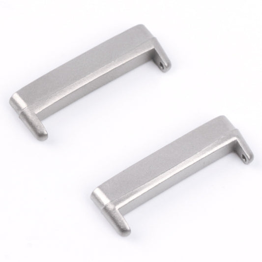 For Fitbit Versa 4 / Sense 2 1 Pair Universal Metal Watch Band Connectors(Silver) - Repair & Spare Parts by buy2fix | Online Shopping UK | buy2fix