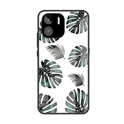 For Xiaomi Redmi A1 4G Colorful Painted Glass Phone Case(Banana Leaf) - Xiaomi Cases by buy2fix | Online Shopping UK | buy2fix