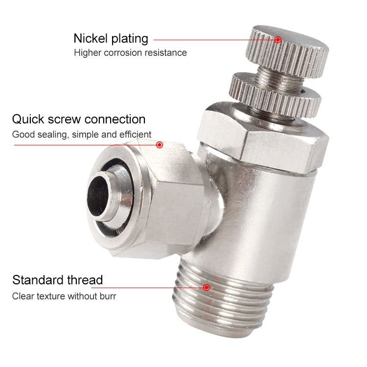 SL6-04 LAIZE Nickel Plated Copper Trachea Quick Fitting Throttle Valve Lock Female Connector -  by LAIZE | Online Shopping UK | buy2fix
