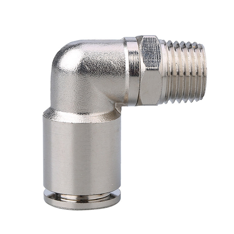 PL10-04 LAIZE Nickel Plated Copper Elbow Male Thread Pneumatic Quick Fitting Connector -  by LAIZE | Online Shopping UK | buy2fix