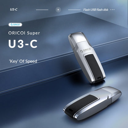 ORICO USB Flash Drive, Read: 100MB/s, Write: 50MB/s, Memory:256GB, Port:Type-C(Silver) - USB Flash Drives by ORICO | Online Shopping UK | buy2fix