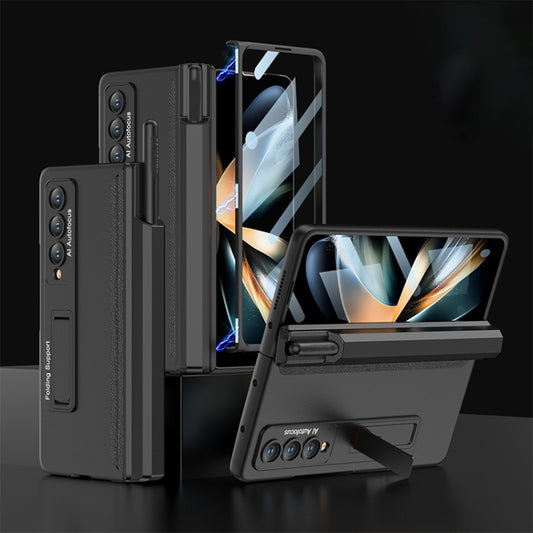 For Samsung Galaxy Z Fold4 GKK Integrated Magnetic Full Coverage Phone Case with Pen Drawer(Black) - Galaxy Z Fold4 5G Cases by GKK | Online Shopping UK | buy2fix