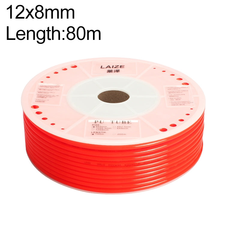 LAIZE Pneumatic Compressor Air Flexible PU Tube, Specification:12x8mm, 80m(Red) -  by LAIZE | Online Shopping UK | buy2fix