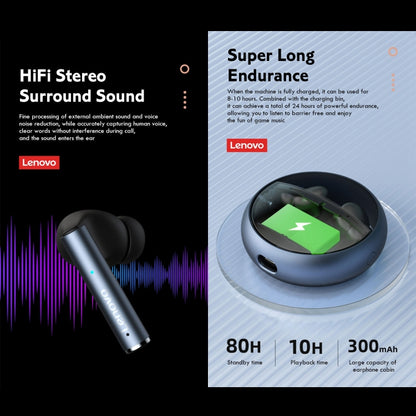 Lenovo LP60 TWS Wireless Bluetooth 5.3 Noise Reduction Earphone(Black) - TWS Earphone by Lenovo | Online Shopping UK | buy2fix