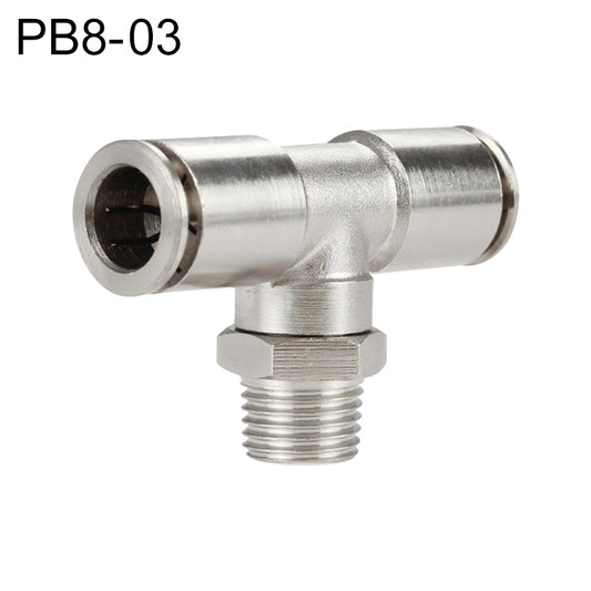 PB8-03 LAIZE Nickel Plated Copper Male Tee Branch Pneumatic Quick Connector - Interface Series by LAIZE | Online Shopping UK | buy2fix